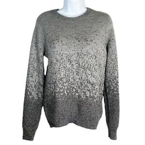 H&M‎ Women's Dazzling Gray Metallic Long Sleeve Chunky Cable Knit Sweater XS